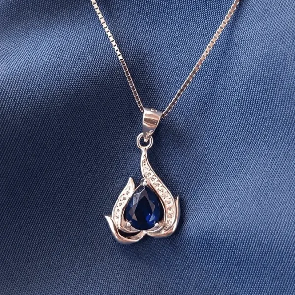 Collar de Plata 925 - Llama Azul