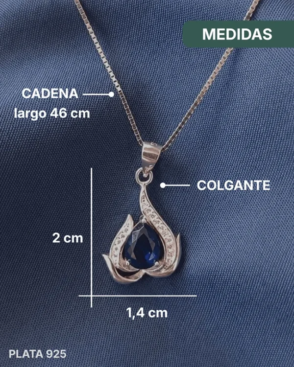 Collar de Plata 925 - Llama Azul