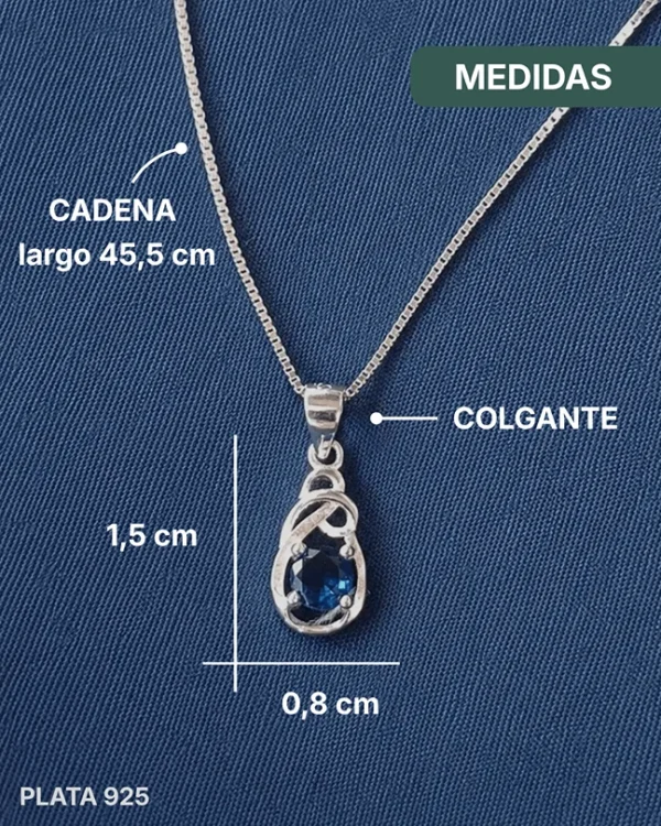 Collar de Plata 925 - Gota Entrelazada Azul