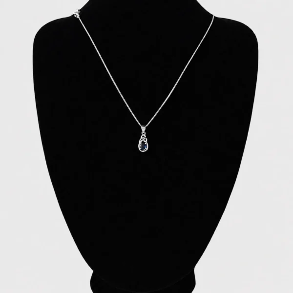 Collar de Plata 925 - Gota Entrelazada Azul