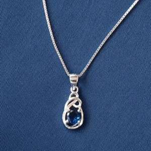 Collar de Plata 925 - Gota Entrelazada Azul