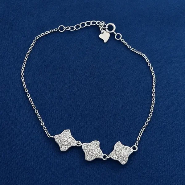 Pulsera de Plata 925 - Flores en Punta